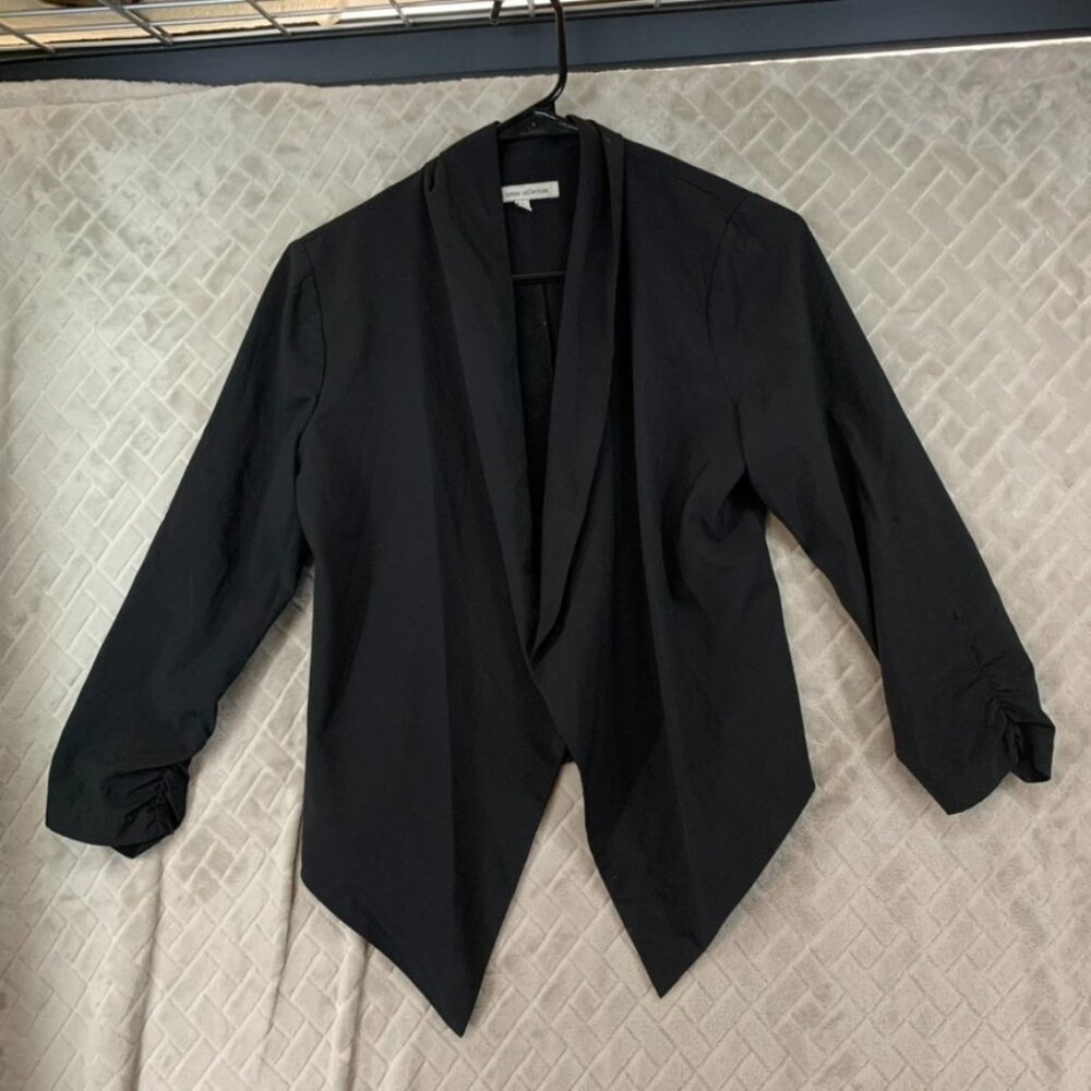 Love Letter Collection Womens Small Jacket Black Open Front Lightweight Office
